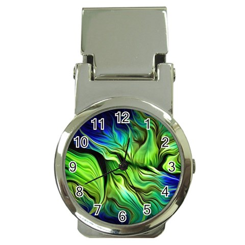 Fractal Art Pattern Abstract Fantasy Digital Money Clip Watches from ArtsNow.com Front
