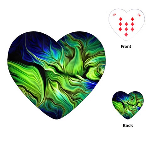Fractal Art Pattern Abstract Fantasy Digital Playing Cards Single Design (Heart) from ArtsNow.com Front