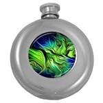 Fractal Art Pattern Abstract Fantasy Digital Round Hip Flask (5 oz)