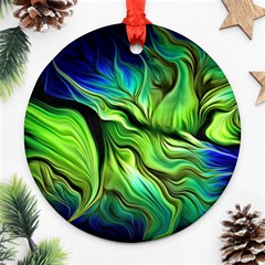 Fractal Art Pattern Abstract Fantasy Digital Round Ornament (Two Sides) from ArtsNow.com Back