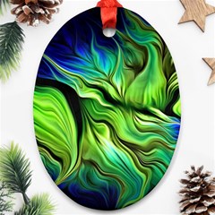 Fractal Art Pattern Abstract Fantasy Digital Oval Ornament (Two Sides) from ArtsNow.com Front