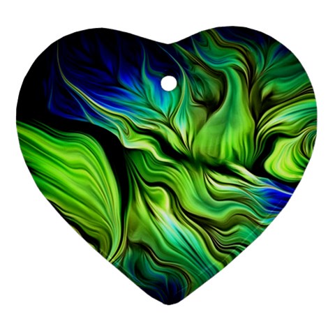 Fractal Art Pattern Abstract Fantasy Digital Heart Ornament (Two Sides) from ArtsNow.com Front