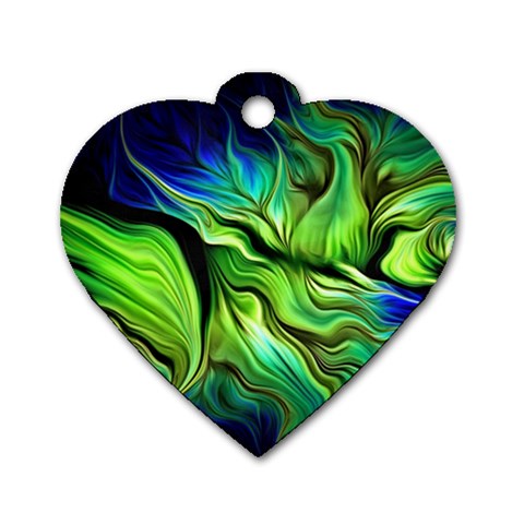 Fractal Art Pattern Abstract Fantasy Digital Dog Tag Heart (One Side) from ArtsNow.com Front