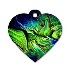 Fractal Art Pattern Abstract Fantasy Digital Dog Tag Heart (Two Sides) from ArtsNow.com Front