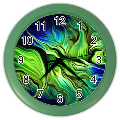 Fractal Art Pattern Abstract Fantasy Digital Color Wall Clock from ArtsNow.com Front