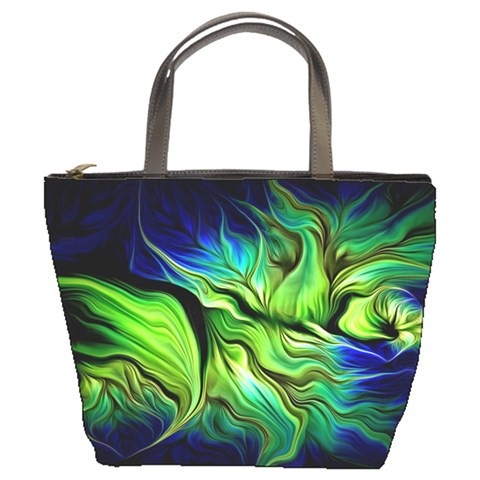 Fractal Art Pattern Abstract Fantasy Digital Bucket Bag from ArtsNow.com Front