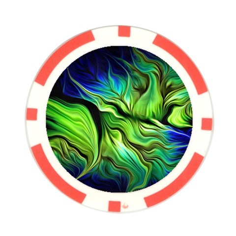 Fractal Art Pattern Abstract Fantasy Digital Poker Chip Card Guard (10 pack) from ArtsNow.com Front