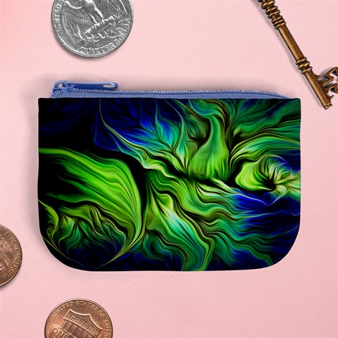 Fractal Art Pattern Abstract Fantasy Digital Mini Coin Purse from ArtsNow.com Front