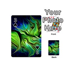 Fractal Art Pattern Abstract Fantasy Digital Playing Cards 54 Designs (Mini) from ArtsNow.com Front - Spade3