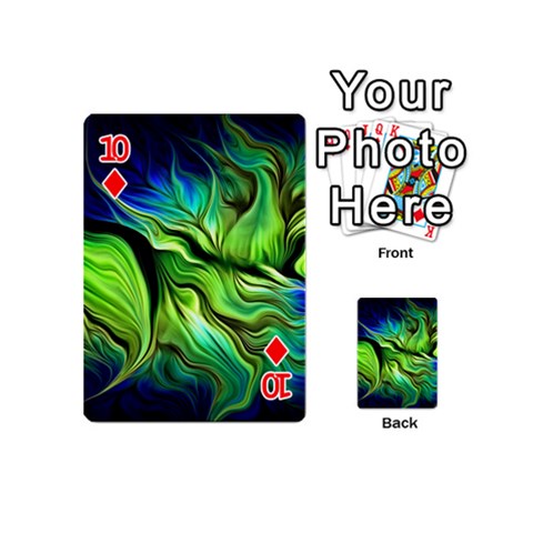 Fractal Art Pattern Abstract Fantasy Digital Playing Cards 54 Designs (Mini) from ArtsNow.com Front - Diamond10
