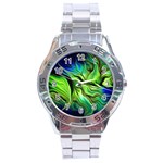 Fractal Art Pattern Abstract Fantasy Digital Stainless Steel Analogue Watch