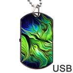 Fractal Art Pattern Abstract Fantasy Digital Dog Tag USB Flash (One Side)