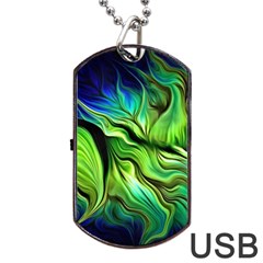 Fractal Art Pattern Abstract Fantasy Digital Dog Tag USB Flash (Two Sides) from ArtsNow.com Front