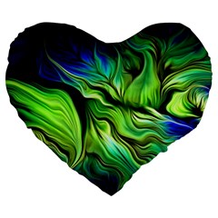 Fractal Art Pattern Abstract Fantasy Digital Large 19  Premium Heart Shape Cushions from ArtsNow.com Front