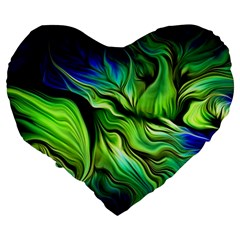 Fractal Art Pattern Abstract Fantasy Digital Large 19  Premium Heart Shape Cushions from ArtsNow.com Back