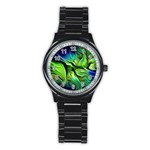 Fractal Art Pattern Abstract Fantasy Digital Stainless Steel Round Watch