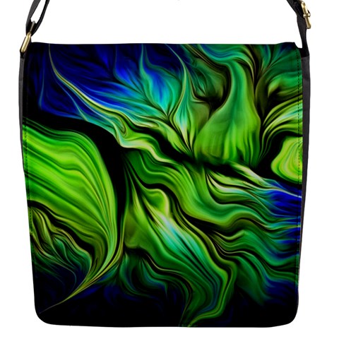 Fractal Art Pattern Abstract Fantasy Digital Flap Closure Messenger Bag (S) from ArtsNow.com Front