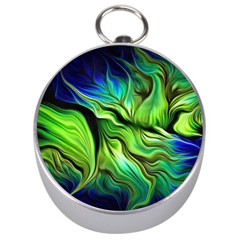 Fractal Art Pattern Abstract Fantasy Digital Silver Compasses from ArtsNow.com Front