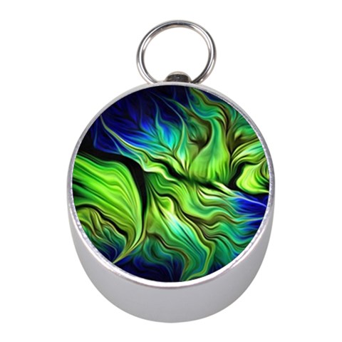 Fractal Art Pattern Abstract Fantasy Digital Mini Silver Compasses from ArtsNow.com Front