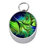 Fractal Art Pattern Abstract Fantasy Digital Mini Silver Compasses