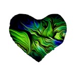 Fractal Art Pattern Abstract Fantasy Digital Standard 16  Premium Flano Heart Shape Cushions