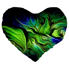 Fractal Art Pattern Abstract Fantasy Digital Large 19  Premium Flano Heart Shape Cushions from ArtsNow.com Front