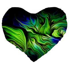 Fractal Art Pattern Abstract Fantasy Digital Large 19  Premium Flano Heart Shape Cushions from ArtsNow.com Back