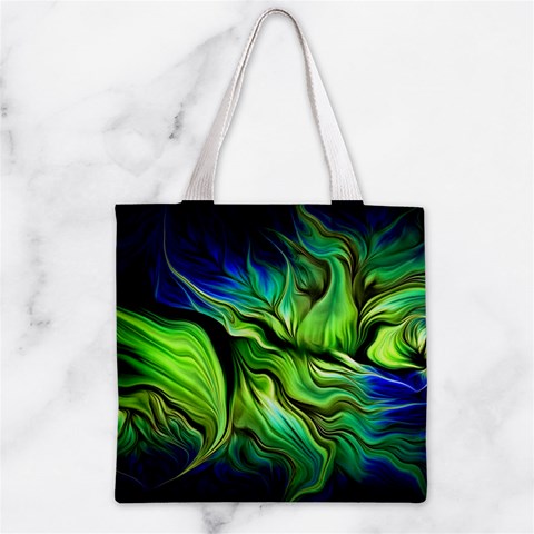 Fractal Art Pattern Abstract Fantasy Digital Zipper Grocery Tote Bag from ArtsNow.com Front
