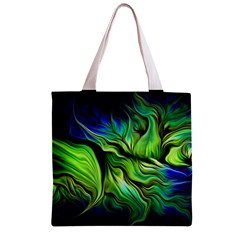 Fractal Art Pattern Abstract Fantasy Digital Zipper Grocery Tote Bag from ArtsNow.com Front