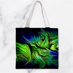 Fractal Art Pattern Abstract Fantasy Digital Zipper Grocery Tote Bag from ArtsNow.com Front