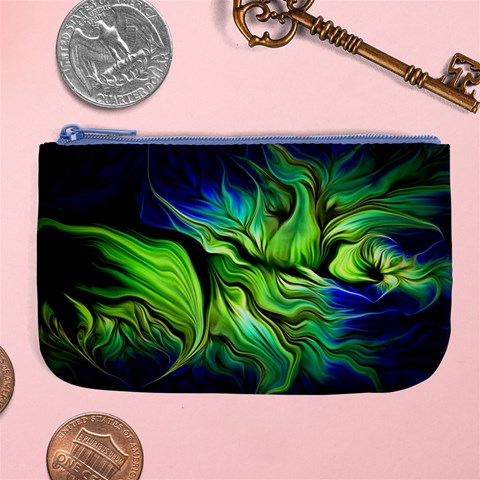 Fractal Art Pattern Abstract Fantasy Digital Large Coin Purse from ArtsNow.com Front