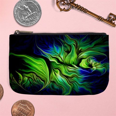 Fractal Art Pattern Abstract Fantasy Digital Large Coin Purse from ArtsNow.com Front