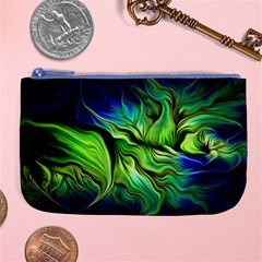 Fractal Art Pattern Abstract Fantasy Digital Large Coin Purse from ArtsNow.com Front