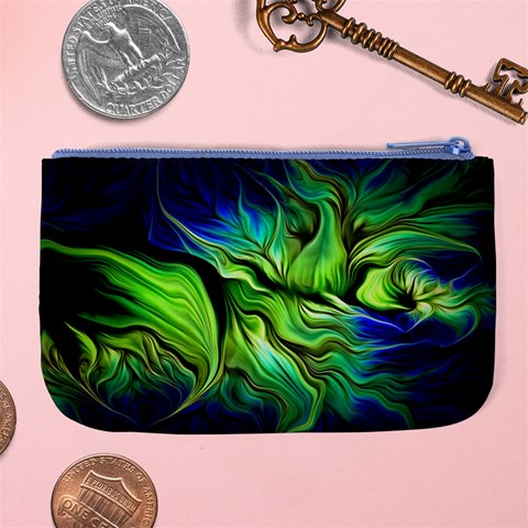 Fractal Art Pattern Abstract Fantasy Digital Large Coin Purse from ArtsNow.com Back