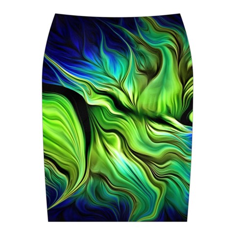Fractal Art Pattern Abstract Fantasy Digital Midi Wrap Pencil Skirt from ArtsNow.com Back