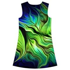 Fractal Art Pattern Abstract Fantasy Digital Kids  Short Sleeve Velvet Dress from ArtsNow.com Back