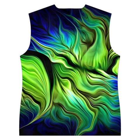 Fractal Art Pattern Abstract Fantasy Digital Women s Button Up Vest from ArtsNow.com Back