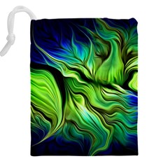 Fractal Art Pattern Abstract Fantasy Digital Drawstring Pouch (4XL) from ArtsNow.com Back