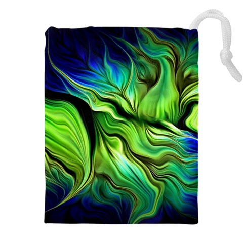 Fractal Art Pattern Abstract Fantasy Digital Drawstring Pouch (5XL) from ArtsNow.com Front