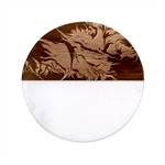 Fractal Art Pattern Abstract Fantasy Digital Classic Marble Wood Coaster (Round) 