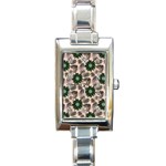 Floral Flower Spring Rose Watercolor Wreath Rectangle Italian Charm Watch