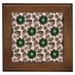Floral Flower Spring Rose Watercolor Wreath Framed Tile