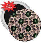 Floral Flower Spring Rose Watercolor Wreath 3  Magnets (10 pack) 