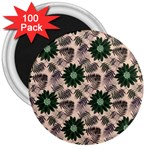 Floral Flower Spring Rose Watercolor Wreath 3  Magnets (100 pack)