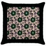 Floral Flower Spring Rose Watercolor Wreath Throw Pillow Case (Black)