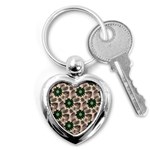 Floral Flower Spring Rose Watercolor Wreath Key Chain (Heart)