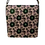 Floral Flower Spring Rose Watercolor Wreath Flap Closure Messenger Bag (L)