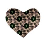 Floral Flower Spring Rose Watercolor Wreath Standard 16  Premium Flano Heart Shape Cushions