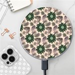 Floral Flower Spring Rose Watercolor Wreath Wireless Fast Charger(White)