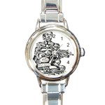 Scarface Movie Traditional Tattoo Round Italian Charm Watch